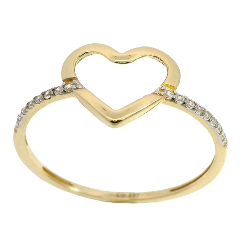 [5752] HEART AND CZ RING.