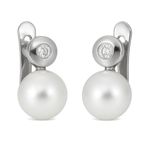 [B4140B] CHATON BRILLANTES DE 1'5MM 0.04 CT TW PERLA DE 6MM.