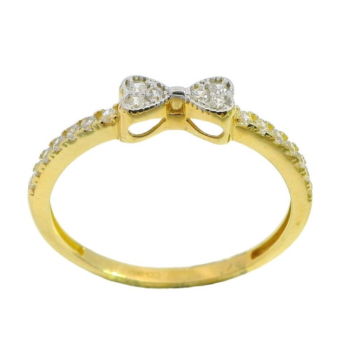 [5016] TWO TONE GOLD RIBBON RING.