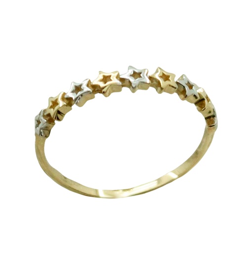 [5771] TWO TONE GOLD STARS RING.
