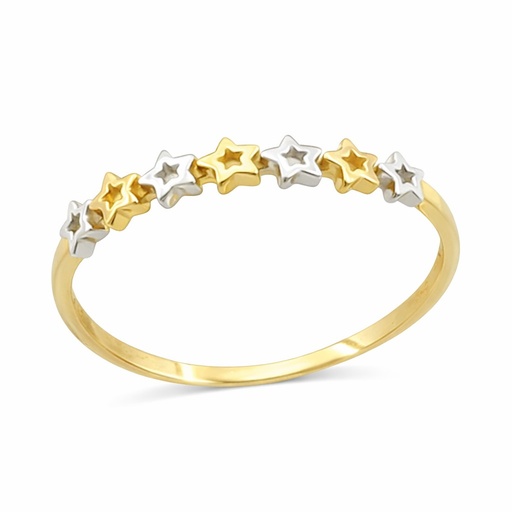 [5771] TWO TONE GOLD STARS RING.