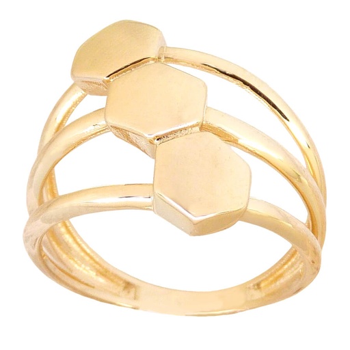[5640] THREE HEXAGONS RING.17MM.