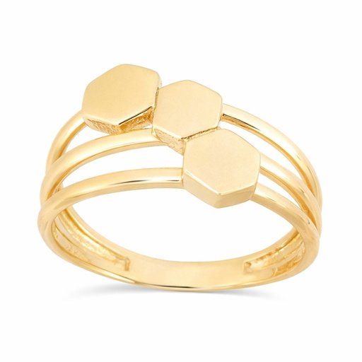 [5640] THREE HEXAGONS RING.17MM.