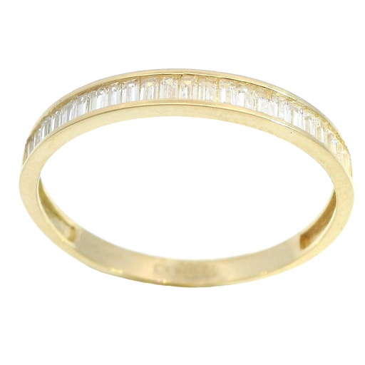 [5761] HALF INFINITY RING WITH BAGUETTE CZ.