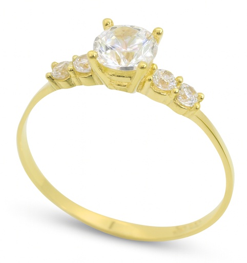 [5748] SORTIJA ORO AMARILLO Y CIRCONITAS.