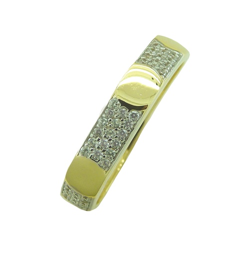 [4415] TWO TONE GOLD RING.
