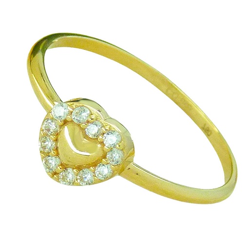 [5218] HEART RING WITH CZ.