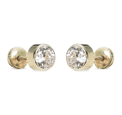 [6187B] PENDIENTES REDONDOS 6MM CIRCONITA.TORNILLO