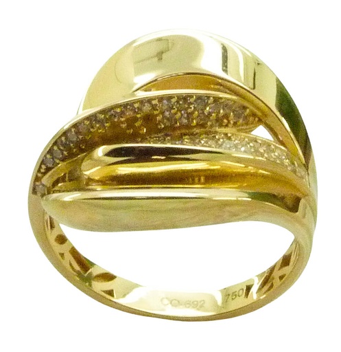 [5192] GOLD RING WITH CZ.