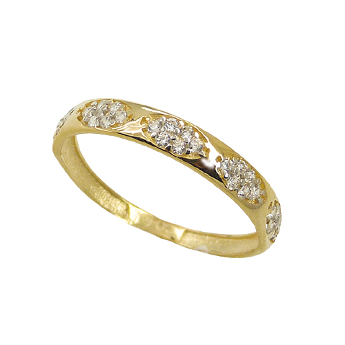 [4859] OVALS AND CZ RING.