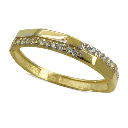 [4860] GOLD RING WITH CZ.