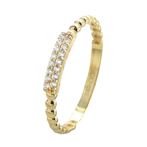 [5565] SORTIJA CON RECTANGULO DE CIRCONITAS.2MM DE GROSOR.