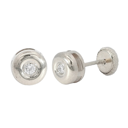 [B4127B] CHATÓN ORO BLANCO 5'5MM BRILLANTES DE 1'7MM H-SI .04 CT TW.