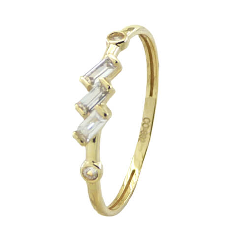 [5520] ROUND AND BAGUETTE CZ RING.