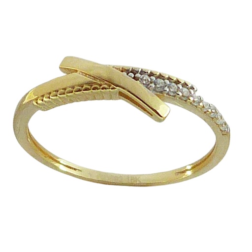 [5334] TWO TONE GOLD RING WITH CZ.