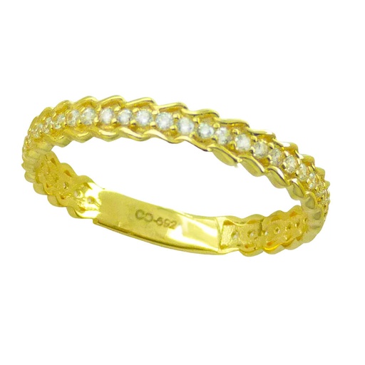 [5157] GOLD AND CZ RING.