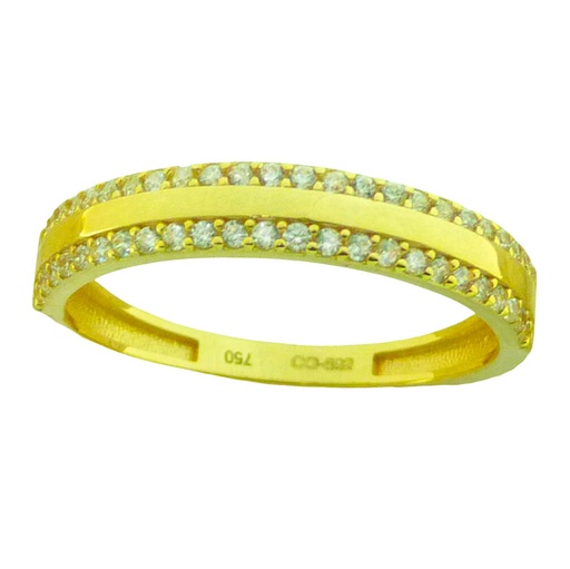 [5209] TWO CZ CHANNEL SETTING RING.