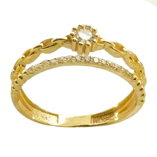 [5202] LINK AND CZ RING.