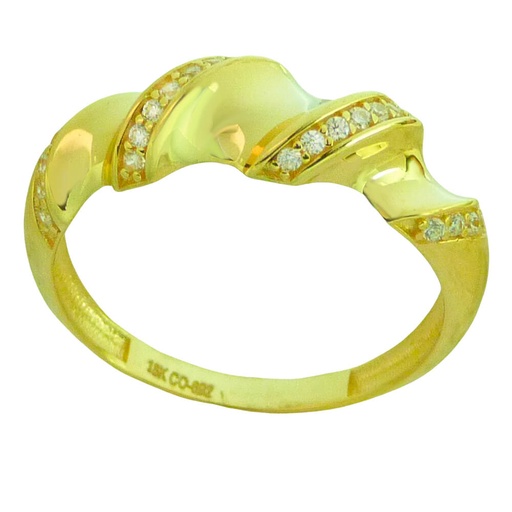 [5196] TWISTED RING WITH CZ.