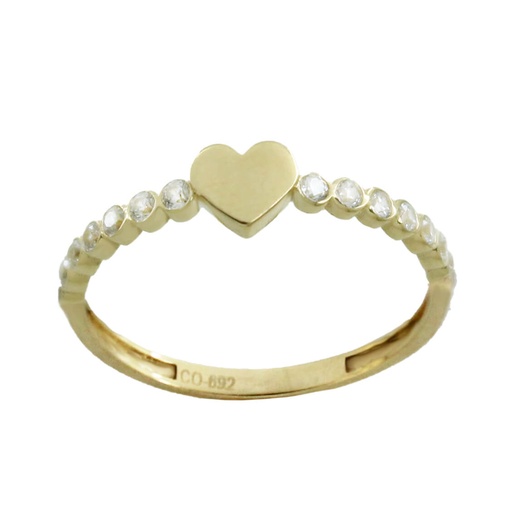[5770] HEART RING WITH ROUND CZ.