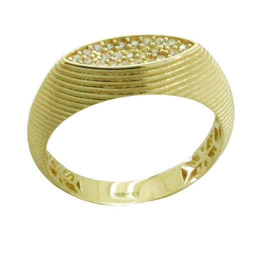 [5710] GOLD AND CZ RING.