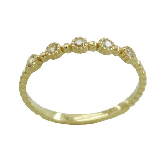 [5769] SORTIJA CON CINCO CIRCONITAS.CABEZA 2'5MM.