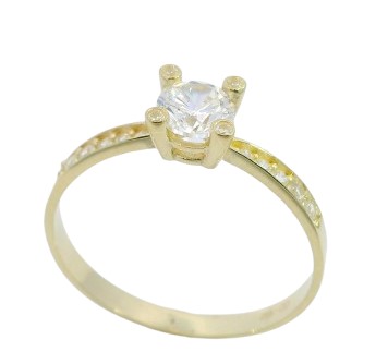 [4406] GOLD RING WITH CZ.