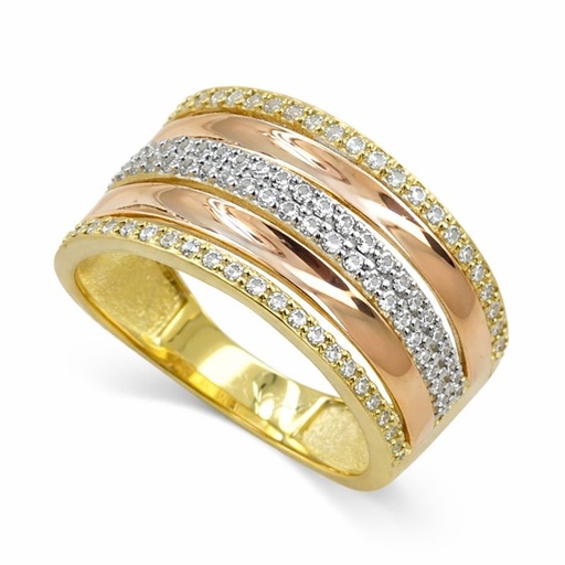 [4746] TRI-COLOR GOLD RING.