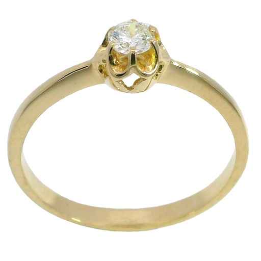 [B4023A/11] SOLITARIO BRILLANTE  3.00MM VS-H 0.11 CT ORO AMARILLO