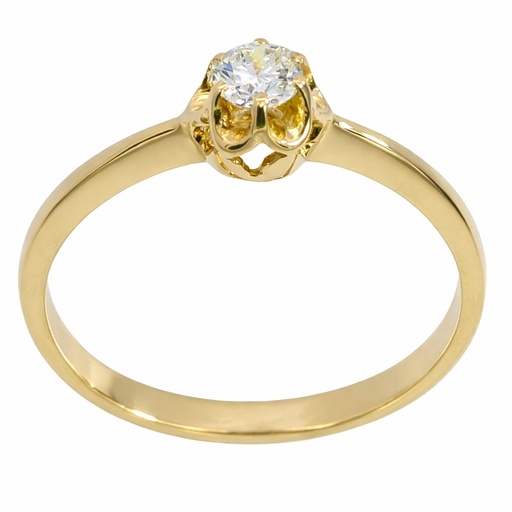[B4023A/17] YELLOW GOLD SOLITAIRE RING WITH 3.5MM DIAMOND VS-H 0.17 CT.