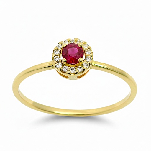 [5959/SR] 3MM RUBI AND CZ RING.