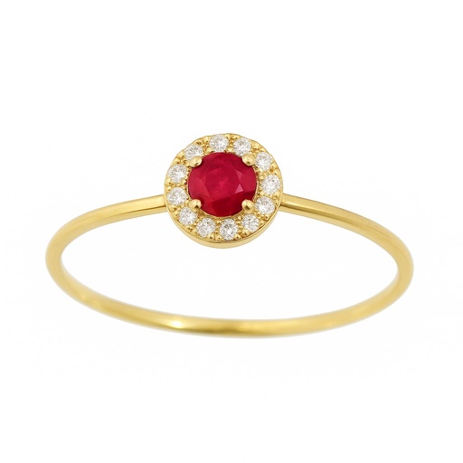 [5959/SR] 3MM RUBI AND CZ RING.