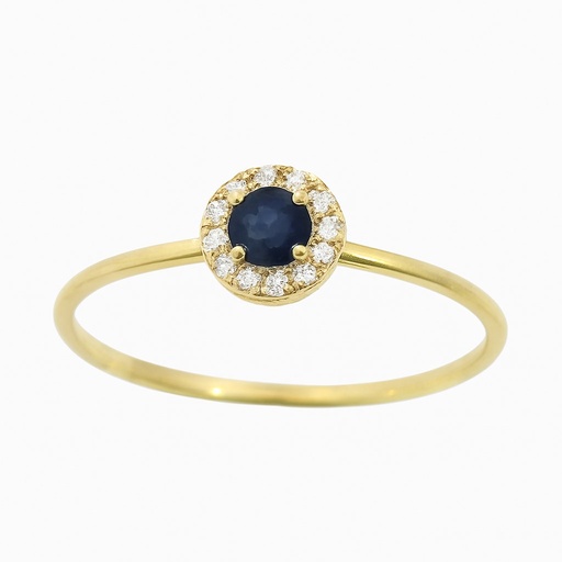 [5959/SZ] 3MM SAPPHIRE AND CZ RING.