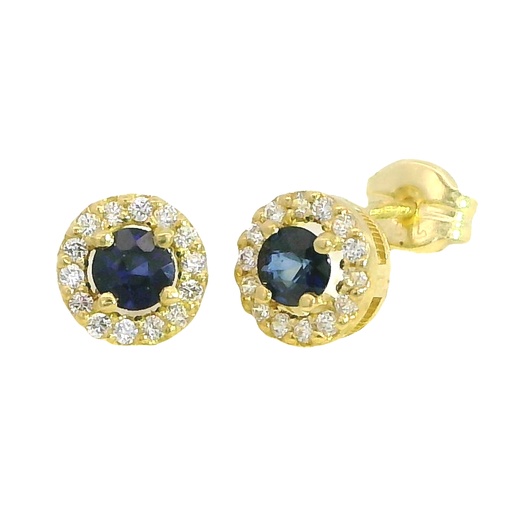 [5959Z] 3MM SAPPHIRE AND CZ EARRINGS.5MM