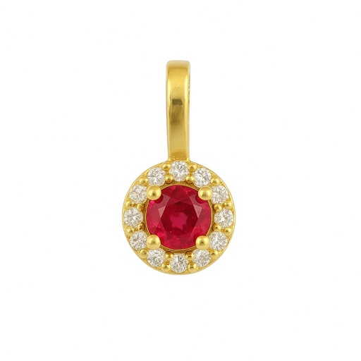 [5959CR] 3MM RUBI AND CZ PENDANT.5MM.