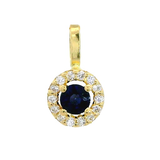 [5959CZ] 3MM SAPPHIRE AND CZ PENDANT.5MM.