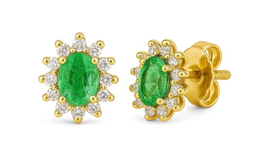 [5962E] 4x3MM EMERALD AND CZ PENDANT.