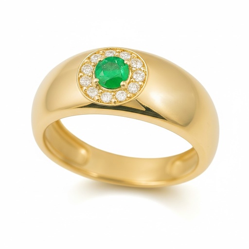 [5965/SE] 3MM ROUND EMERALD RING.