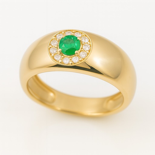 [5965/SE] 3MM ROUND EMERALD RING.