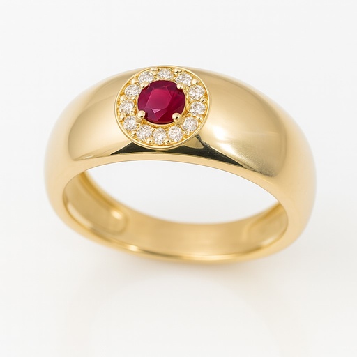 [5965/SR] SORTIJA RUBI REDONDO DE 3MM