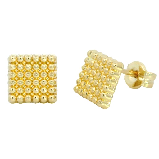 [5973] 7MM SQUARE EARRINGS .PIN POST AND BUTTERFLY CLASP.