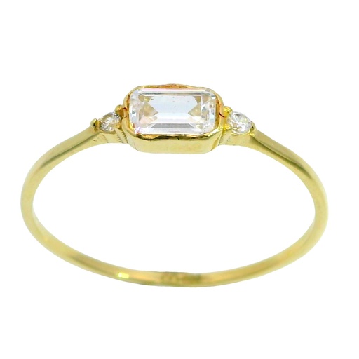 [5983] SQUARE AND ROUND CZ RING.