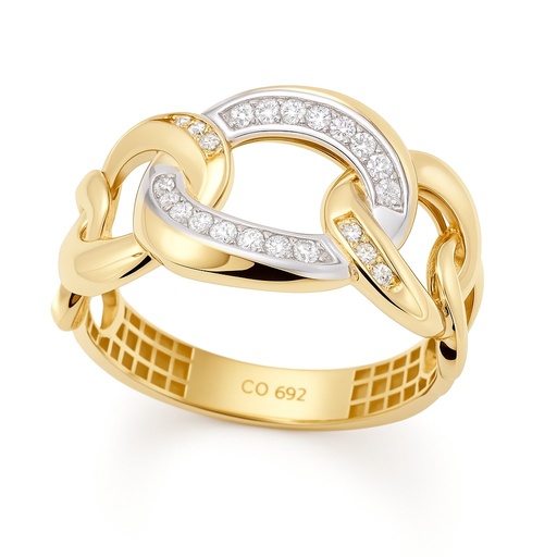 [5993] 11MM LINK RING WITH CZ.
