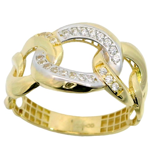 [5993] 11MM LINK RING WITH CZ.