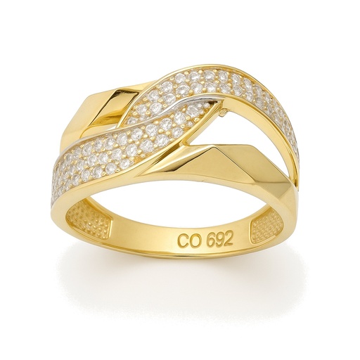 [00002] 10MM GOLD AND CZ RING.