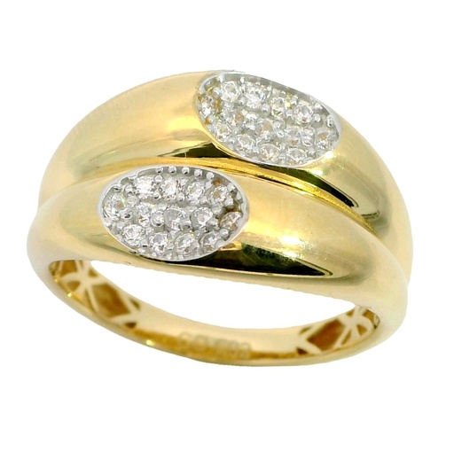 [00007] DOUBLE OVAL CZ RING.12MM.