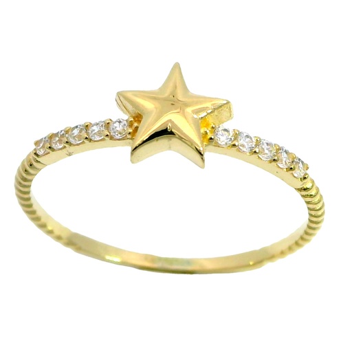 [00019] STAR AND CZ GOLD RING.