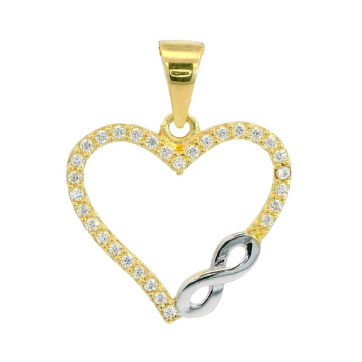 [00026] 16x16MM INFINITE SYMBOL AND HEART PENDANT.