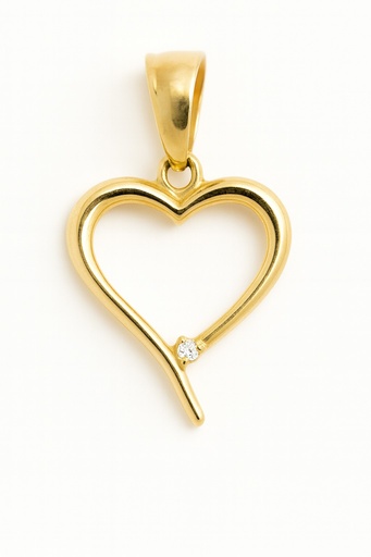 [00035] 15x12MM HEART PENDANT WITH CZ