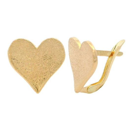 [00041] SATIN FINISH HEART EARRINGS.